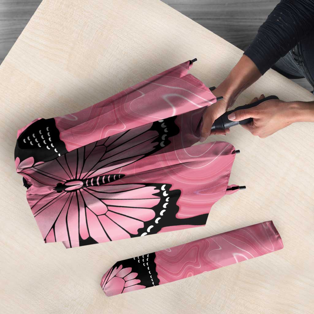 Personalised Australia Breast Cancer Awareness Umbrella Pink Ribbon Butterfly Opal Pattern - Aussie Hoodie