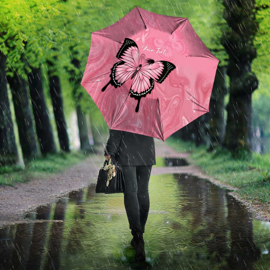 Personalised Australia Breast Cancer Awareness Umbrella Pink Ribbon Butterfly Opal Pattern - Aussie Hoodie