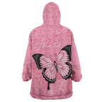 Personalised Australia Breast Cancer Awareness Wearable Blanket Hoodie Pink Ribbon Butterfly Opal Pattern - Aussie Hoodie