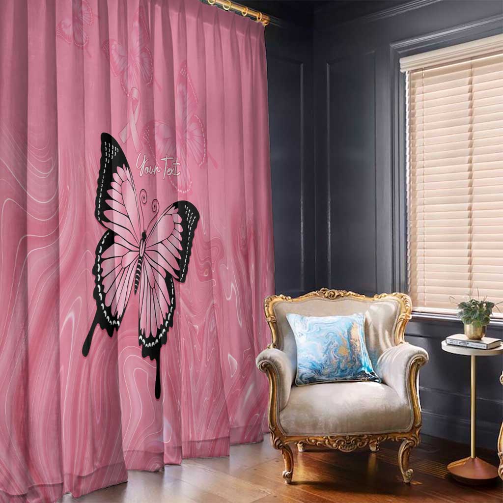 Personalised Australia Breast Cancer Awareness Window Curtain Pink Ribbon Butterfly Opal Pattern - Aussie Hoodie