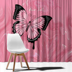 Personalised Australia Breast Cancer Awareness Window Curtain Pink Ribbon Butterfly Opal Pattern - Aussie Hoodie