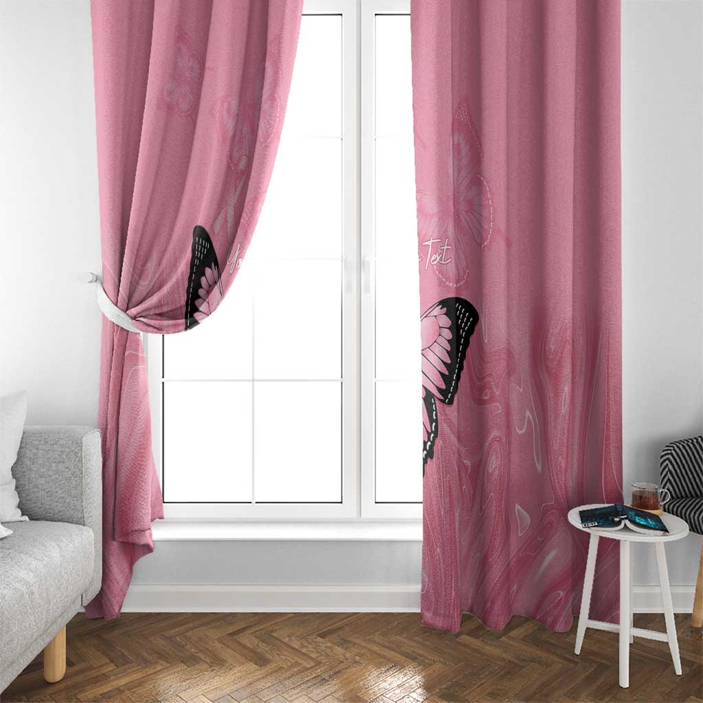 Personalised Australia Breast Cancer Awareness Window Curtain Pink Ribbon Butterfly Opal Pattern - Aussie Hoodie