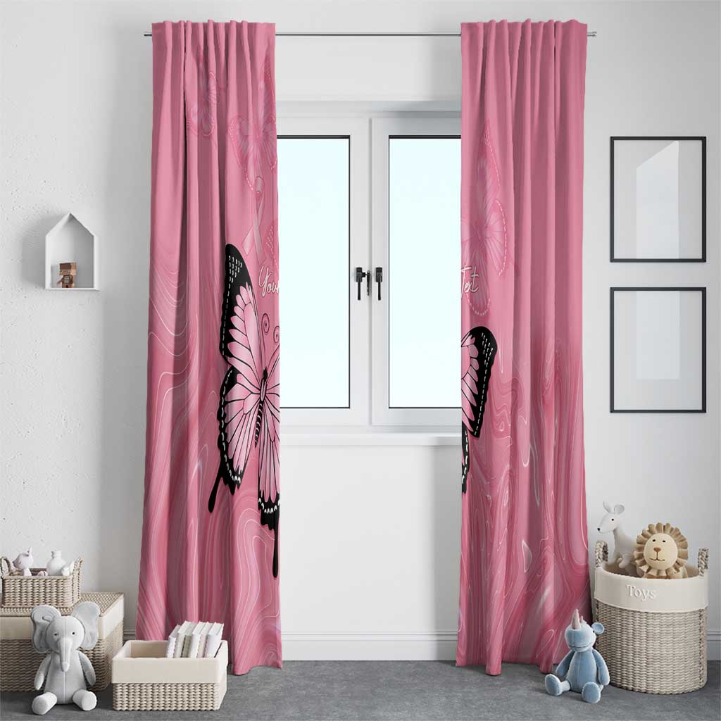 Personalised Australia Breast Cancer Awareness Window Curtain Pink Ribbon Butterfly Opal Pattern - Aussie Hoodie