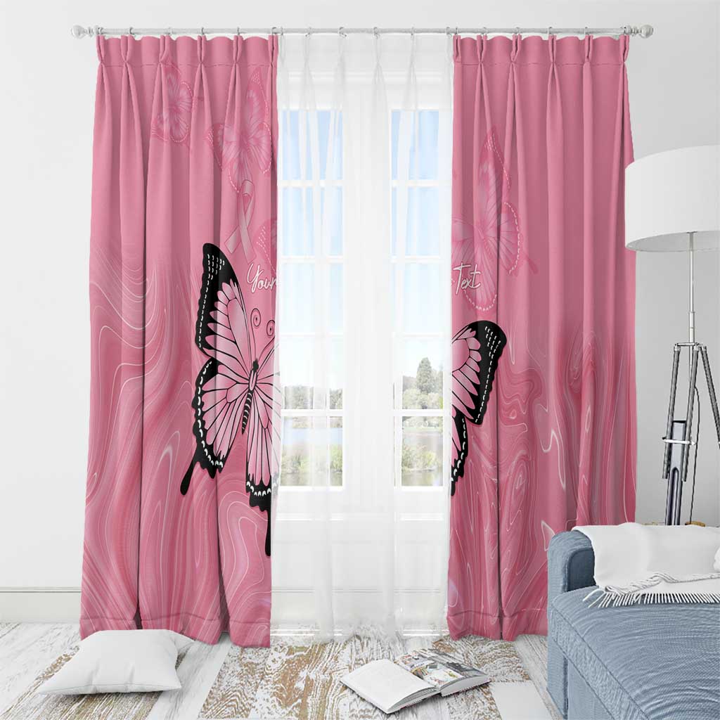Personalised Australia Breast Cancer Awareness Window Curtain Pink Ribbon Butterfly Opal Pattern - Aussie Hoodie