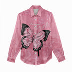 Personalised Australia Breast Cancer Awareness Women Casual Shirt Pink Ribbon Butterfly Opal Pattern - Aussie Hoodie