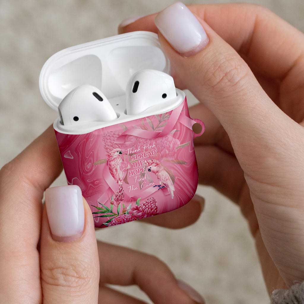 Australia Breast Cancer Awareness AirPods Case Think Pink Cockatoos Ribbon - Aussie Hoodie