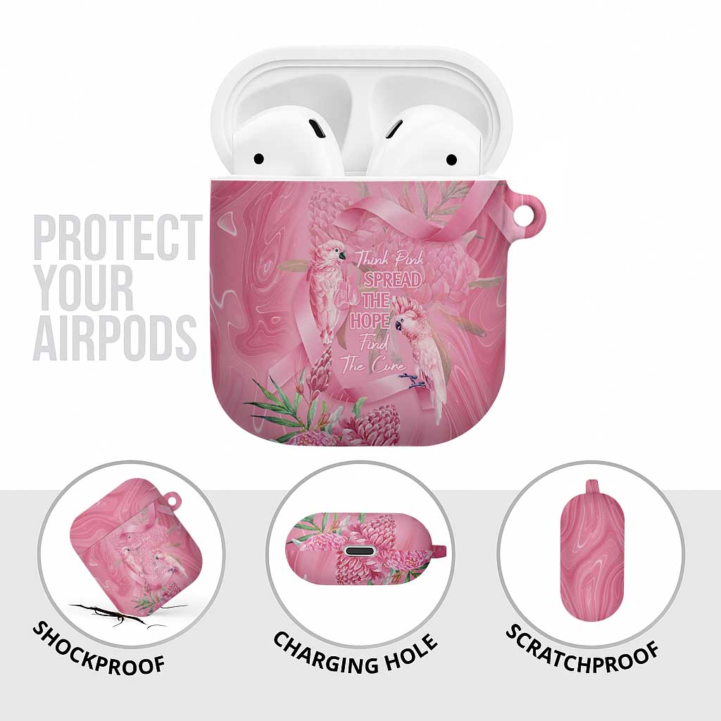 Australia Breast Cancer Awareness AirPods Case Think Pink Cockatoos Ribbon - Aussie Hoodie