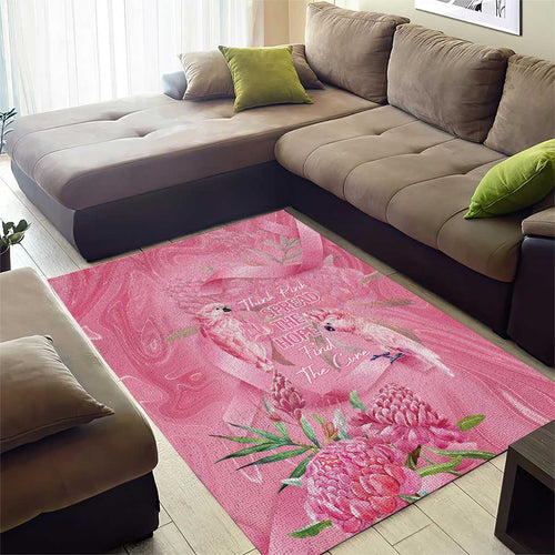 Australia Breast Cancer Awareness Area Rug Think Pink Cockatoos Ribbon - Aussie Hoodie