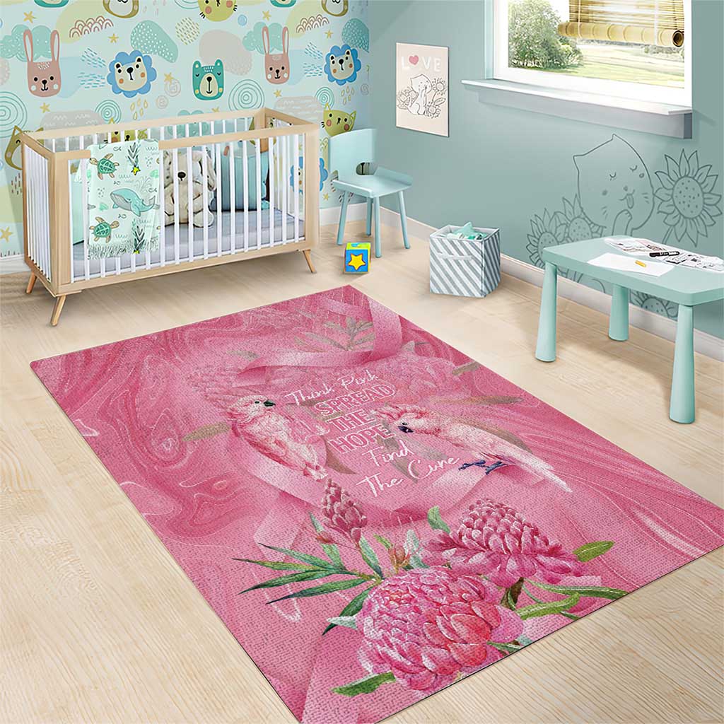 Australia Breast Cancer Awareness Area Rug Think Pink Cockatoos Ribbon - Aussie Hoodie