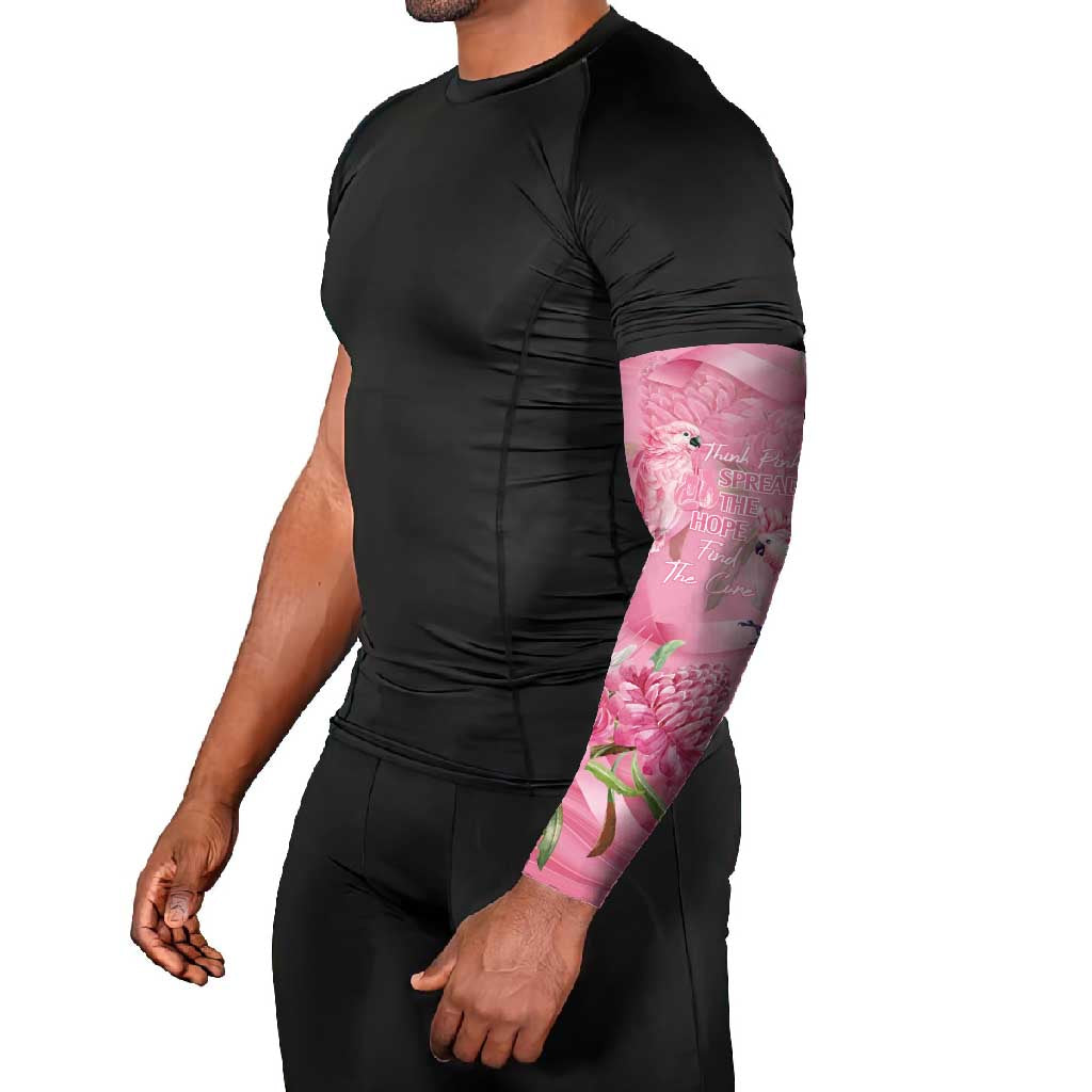 Australia Breast Cancer Awareness Arm Sleeves Think Pink Cockatoos Ribbon - Aussie Hoodie