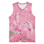 Australia Breast Cancer Awareness Basketball Jersey Think Pink Cockatoos Ribbon - Aussie Hoodie