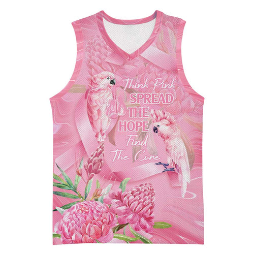 Australia Breast Cancer Awareness Basketball Jersey Think Pink Cockatoos Ribbon - Aussie Hoodie