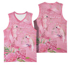 Australia Breast Cancer Awareness Basketball Jersey Think Pink Cockatoos Ribbon - Aussie Hoodie