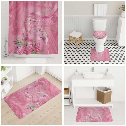 Australia Breast Cancer Awareness Bathroom Set Think Pink Cockatoos Ribbon - Aussie Hoodie
