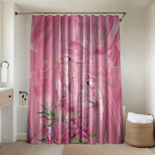 Australia Breast Cancer Awareness Bathroom Set Think Pink Cockatoos Ribbon - Aussie Hoodie