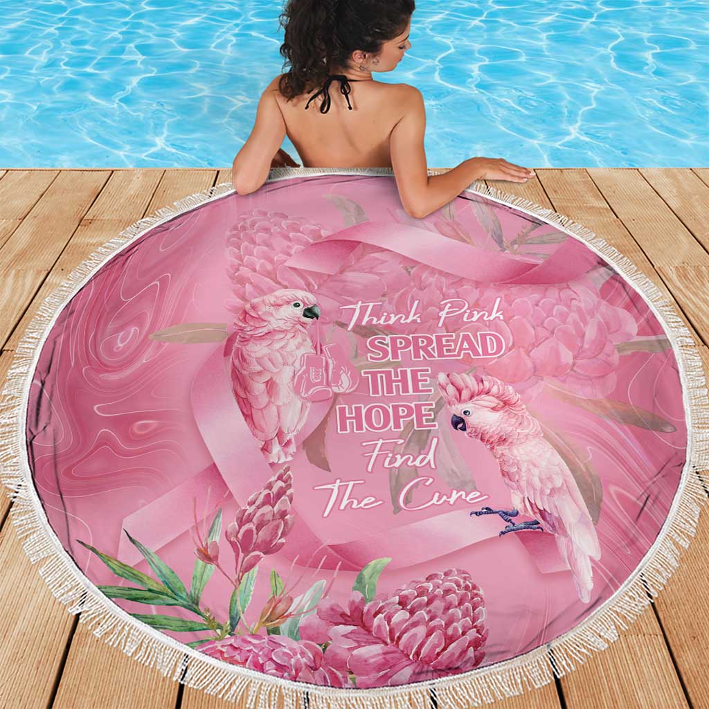 Australia Breast Cancer Awareness Beach Blanket Think Pink Cockatoos Ribbon - Aussie Hoodie