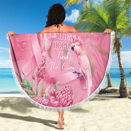 Australia Breast Cancer Awareness Beach Blanket Think Pink Cockatoos Ribbon - Aussie Hoodie
