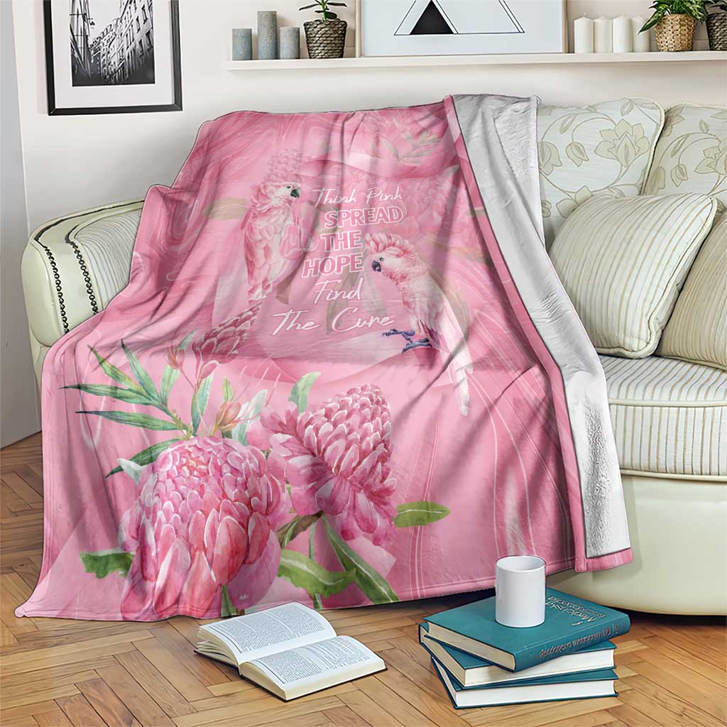 Australia Breast Cancer Awareness Blanket Think Pink Cockatoos Ribbon - Aussie Hoodie