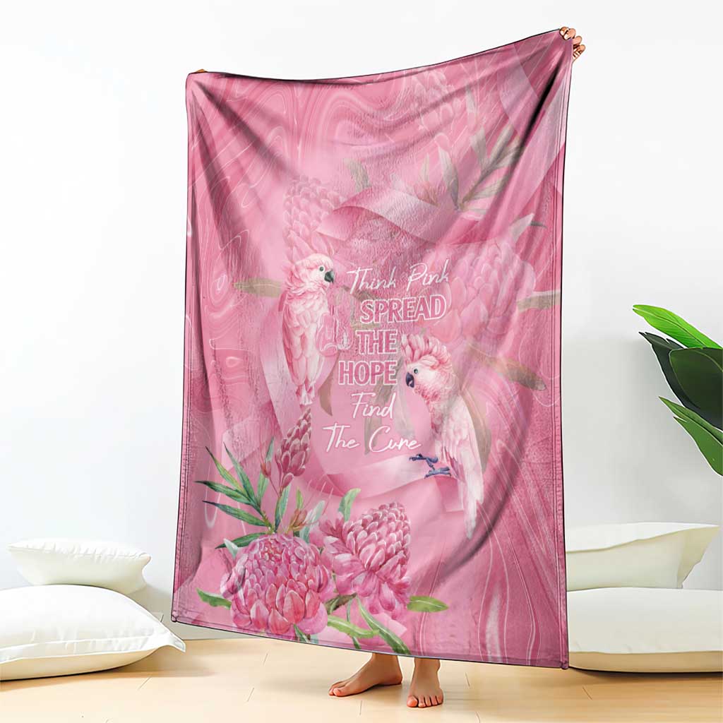 Australia Breast Cancer Awareness Blanket Think Pink Cockatoos Ribbon - Aussie Hoodie