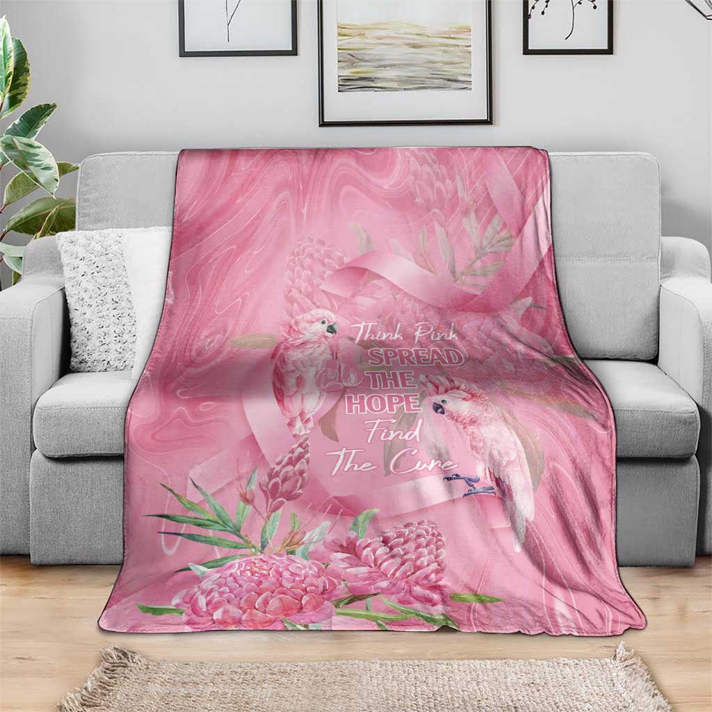 Australia Breast Cancer Awareness Blanket Think Pink Cockatoos Ribbon - Aussie Hoodie