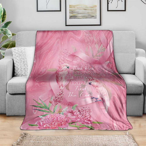 Australia Breast Cancer Awareness Blanket Think Pink Cockatoos Ribbon - Aussie Hoodie