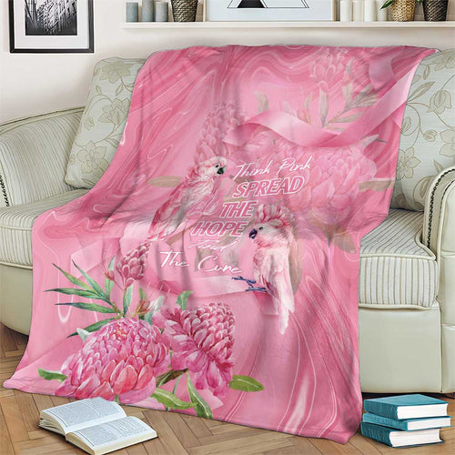 Australia Breast Cancer Awareness Blanket Think Pink Cockatoos Ribbon - Aussie Hoodie