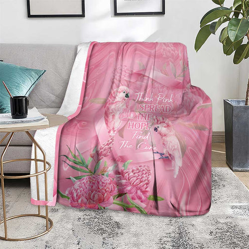 Australia Breast Cancer Awareness Blanket Think Pink Cockatoos Ribbon - Aussie Hoodie