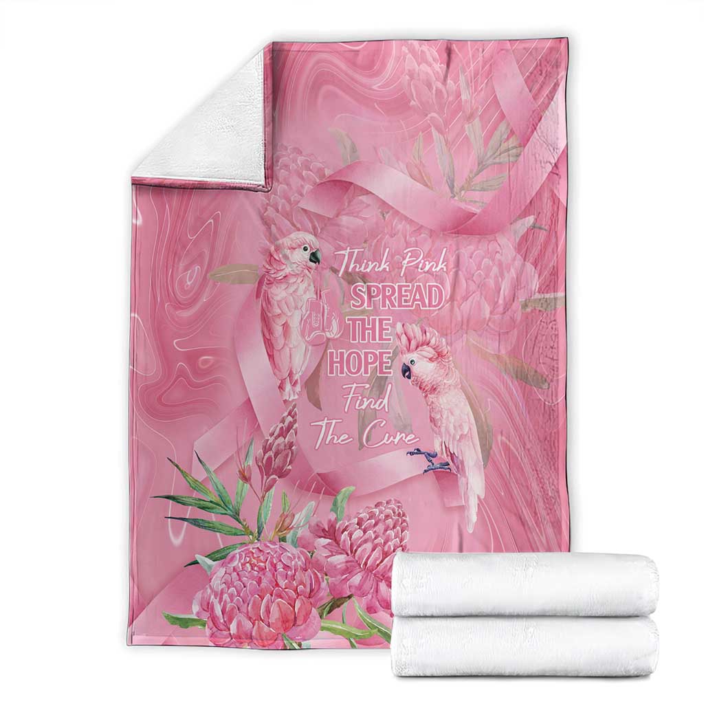 Australia Breast Cancer Awareness Blanket Think Pink Cockatoos Ribbon - Aussie Hoodie