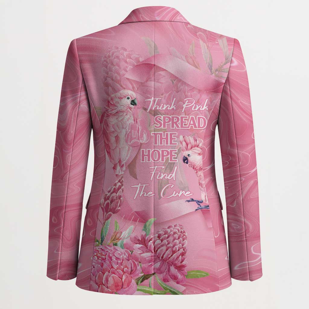 Australia Breast Cancer Awareness Blazer Think Pink Cockatoos Ribbon - Aussie Hoodie