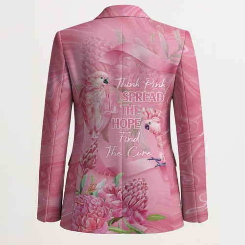 Australia Breast Cancer Awareness Blazer Think Pink Cockatoos Ribbon - Aussie Hoodie
