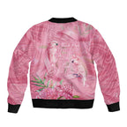 Australia Breast Cancer Awareness Bomber Jacket Think Pink Cockatoos Ribbon - Aussie Hoodie