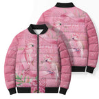 Australia Breast Cancer Awareness Bomber Puffer Jacket Think Pink Cockatoos Ribbon - Aussie Hoodie