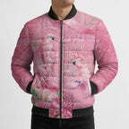 Australia Breast Cancer Awareness Bomber Puffer Jacket Think Pink Cockatoos Ribbon - Aussie Hoodie