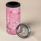 Australia Breast Cancer Awareness 4 in 1 Can Cooler Tumbler Think Pink Cockatoos Ribbon - Aussie Hoodie