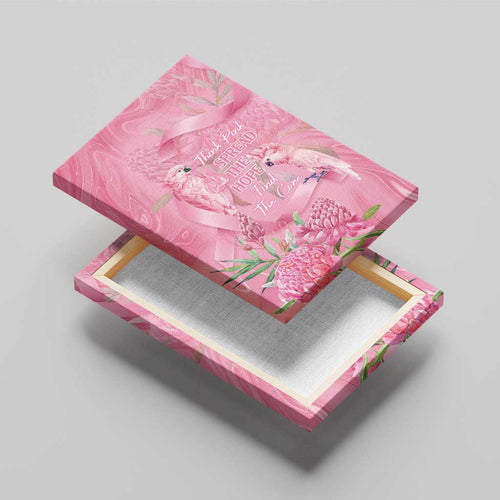 Australia Breast Cancer Awareness Canvas Wall Art Think Pink Cockatoos Ribbon - Aussie Hoodie
