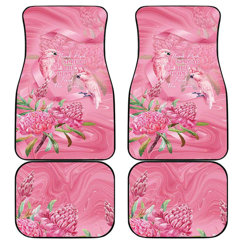 Australia Breast Cancer Awareness Car Mats Think Pink Cockatoos Ribbon - Aussie Hoodie