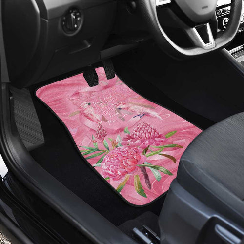Australia Breast Cancer Awareness Car Mats Think Pink Cockatoos Ribbon - Aussie Hoodie