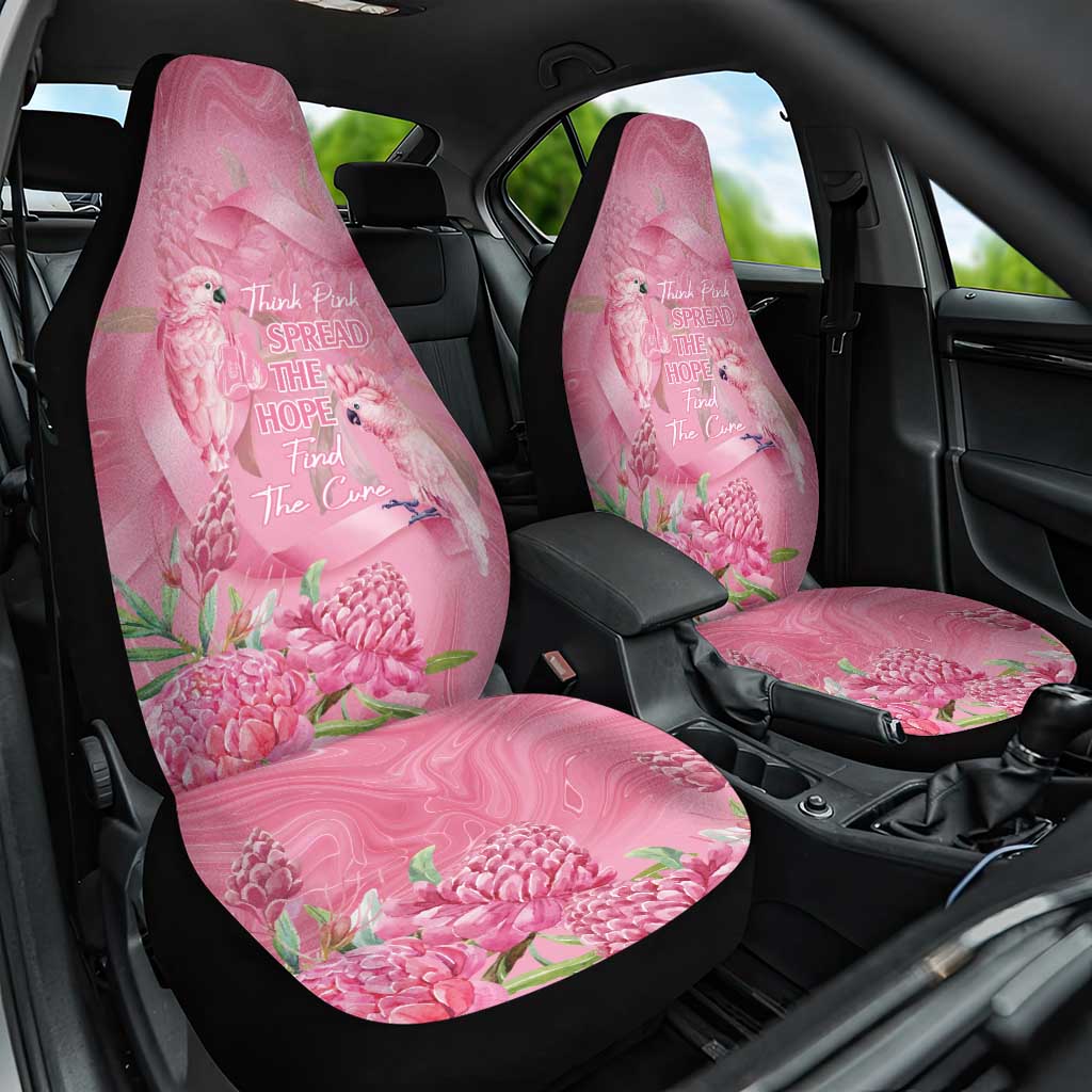 Australia Breast Cancer Awareness Car Seat Cover Think Pink Cockatoos Ribbon - Aussie Hoodie