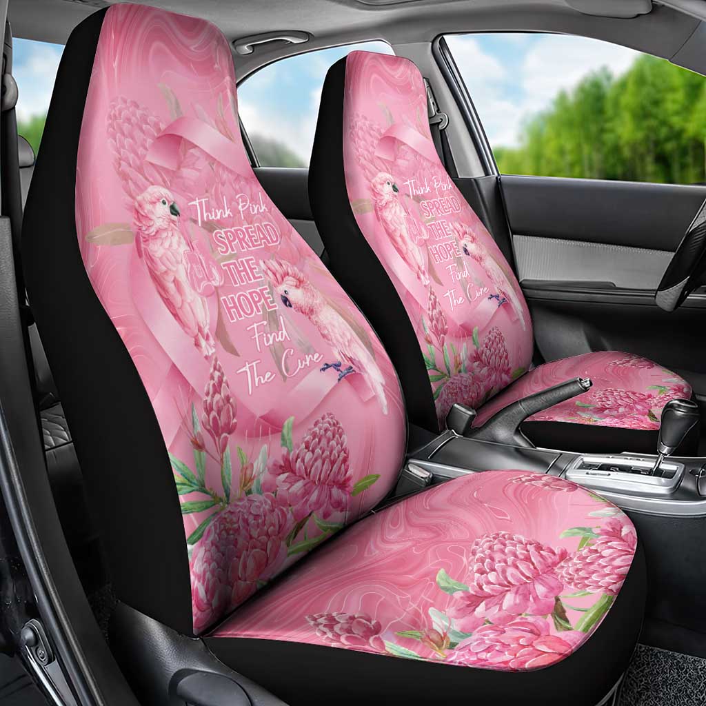 Australia Breast Cancer Awareness Car Seat Cover Think Pink Cockatoos Ribbon - Aussie Hoodie