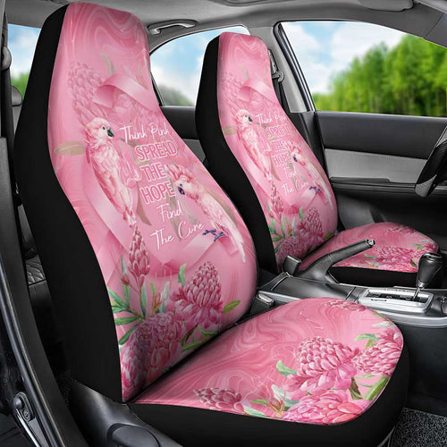 Australia Breast Cancer Awareness Car Seat Cover Think Pink Cockatoos Ribbon - Aussie Hoodie