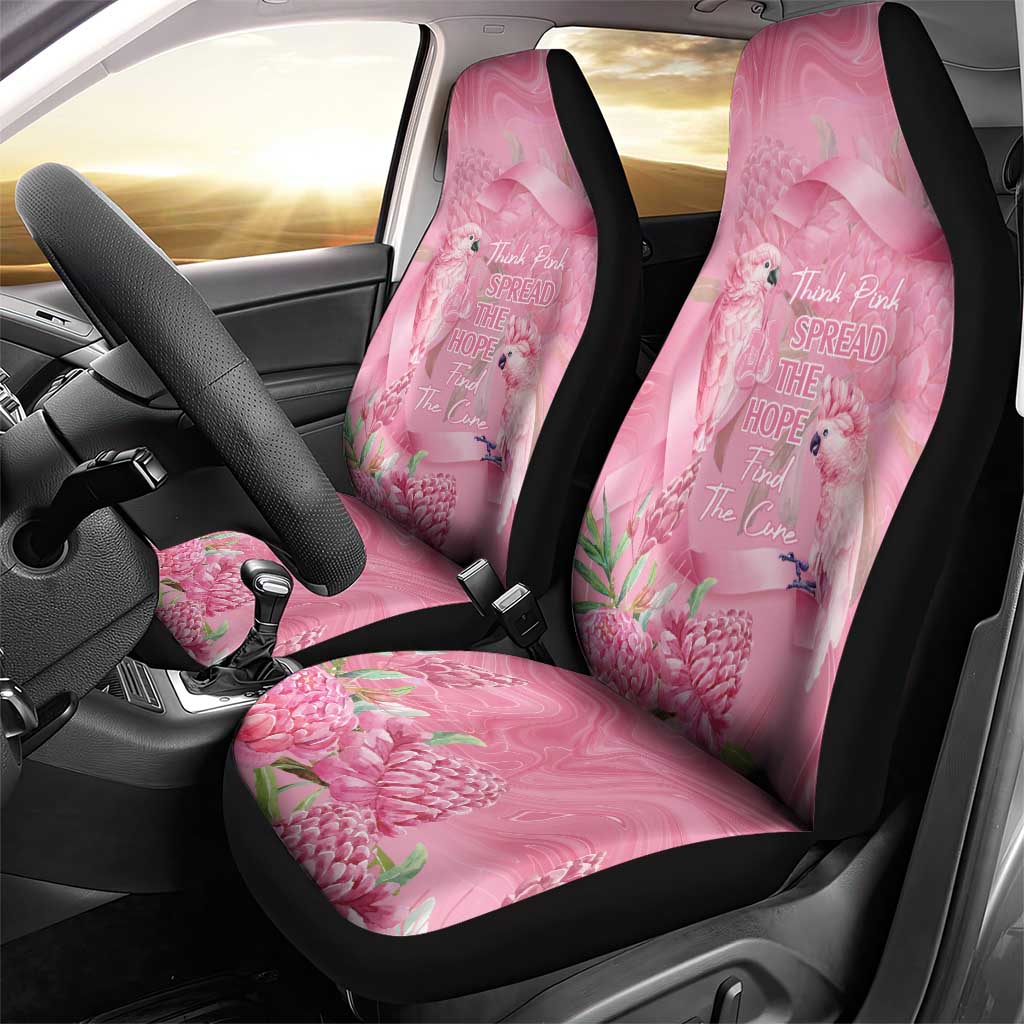 Australia Breast Cancer Awareness Car Seat Cover Think Pink Cockatoos Ribbon - Aussie Hoodie