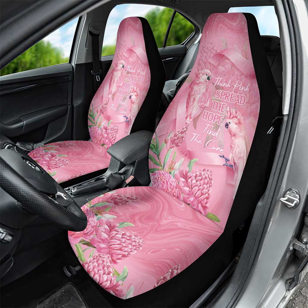 Australia Breast Cancer Awareness Car Seat Cover Think Pink Cockatoos Ribbon - Aussie Hoodie