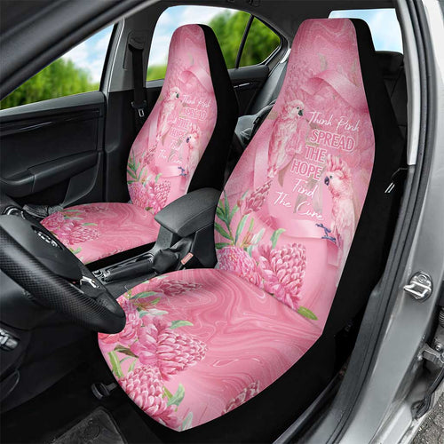 Australia Breast Cancer Awareness Car Seat Cover Think Pink Cockatoos Ribbon - Aussie Hoodie
