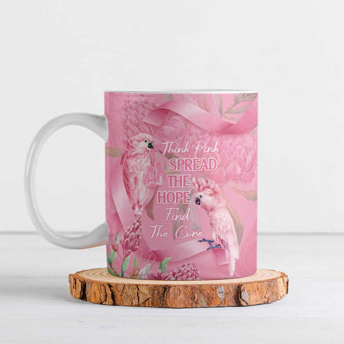 Australia Breast Cancer Awareness Ceramic Mug Think Pink Cockatoos Ribbon - Aussie Hoodie