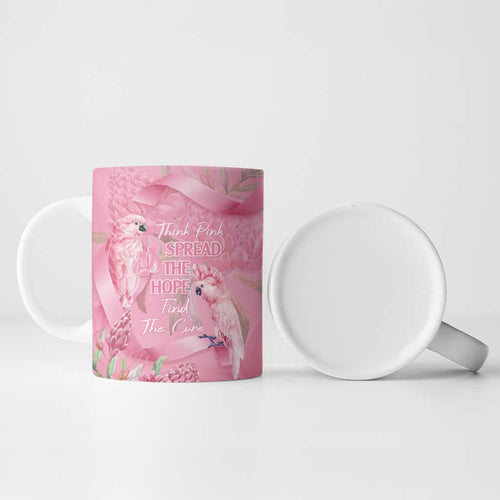 Australia Breast Cancer Awareness Ceramic Mug Think Pink Cockatoos Ribbon - Aussie Hoodie