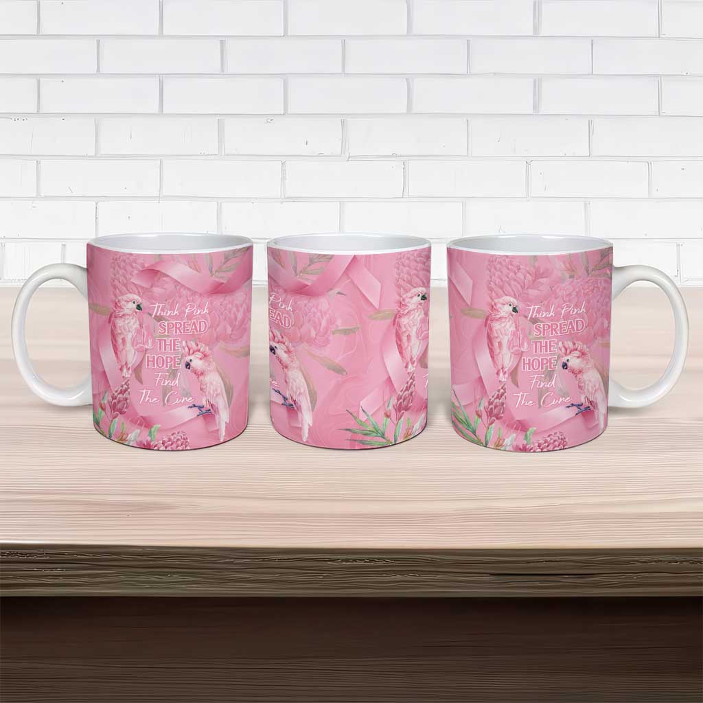 Australia Breast Cancer Awareness Ceramic Mug Think Pink Cockatoos Ribbon - Aussie Hoodie