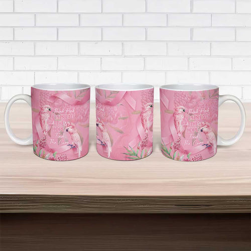 Australia Breast Cancer Awareness Ceramic Mug Think Pink Cockatoos Ribbon - Aussie Hoodie