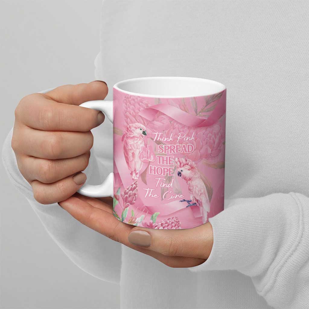 Australia Breast Cancer Awareness Ceramic Mug Think Pink Cockatoos Ribbon - Aussie Hoodie