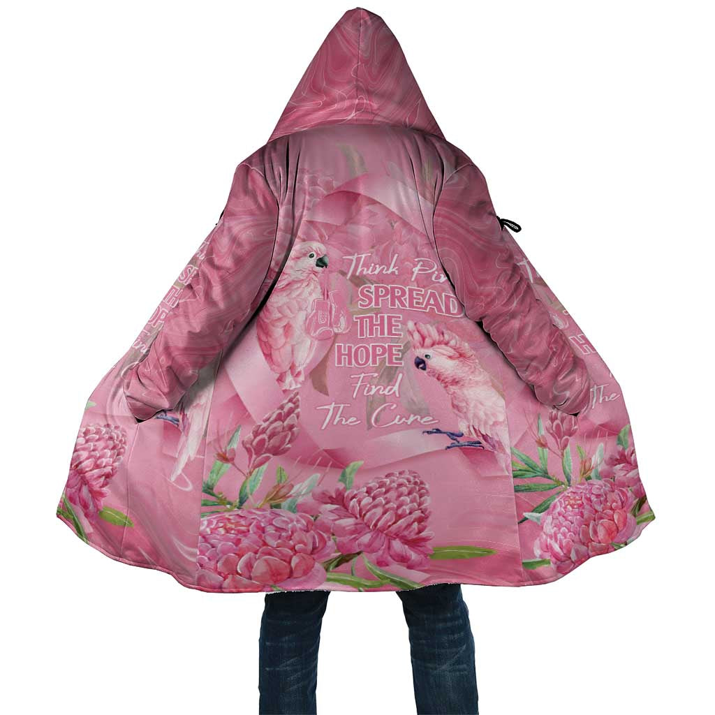 Australia Breast Cancer Awareness Cloak Think Pink Cockatoos Ribbon - Aussie Hoodie