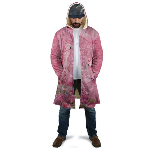 Australia Breast Cancer Awareness Cloak Think Pink Cockatoos Ribbon - Aussie Hoodie